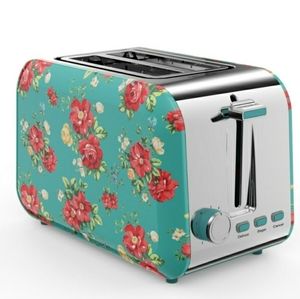 NWT The Pioneer Woman Vintage Floral Green 2 Slice Toaster